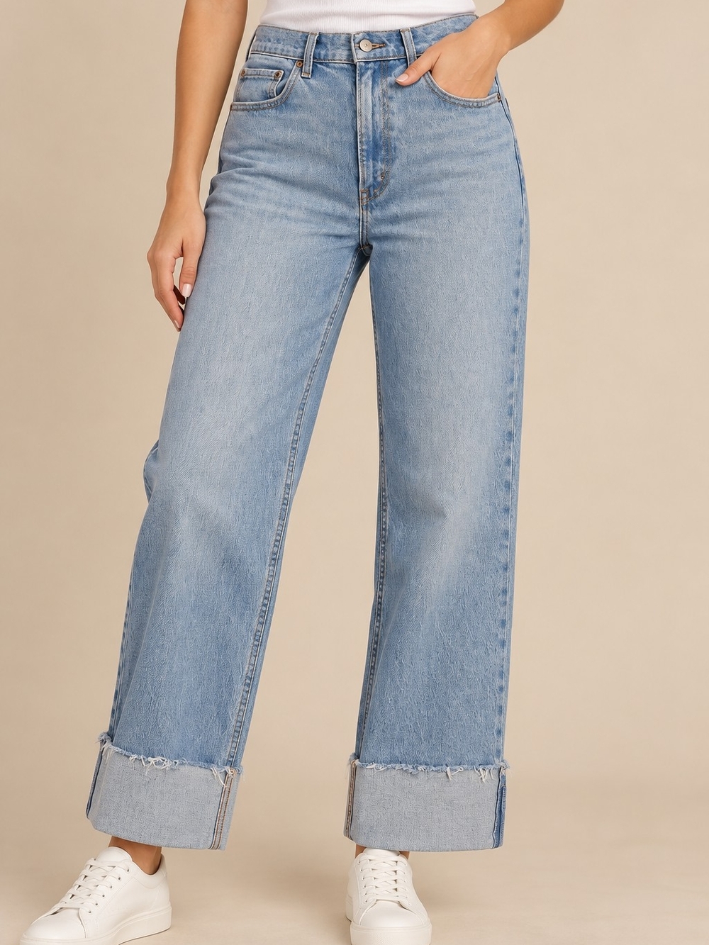 Abercrombie & Fitch The '90s Relaxed Jean High Rise Wide Leg Jeans in Blue Sz 10